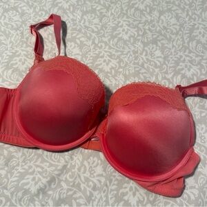 Auden Coral Lace Trim Bra